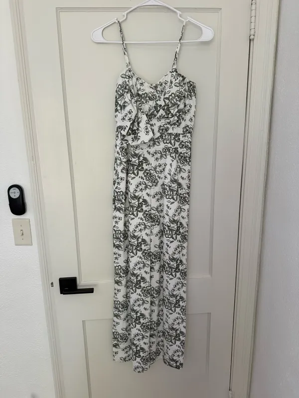 Floral Toile Green Cocktail Jumpsuit - Image 5