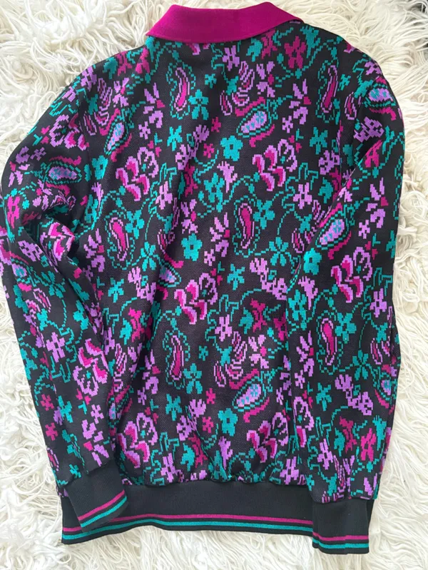 Vintage 80s Cricket Lane Floral Knit Skirt Set M S USA - Image 4