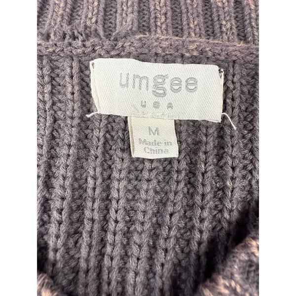 Umgee Chunky Knit‎ Sweater Women's Medium Mineral Wash Lace-Up Shoulder Grunge - Image 9