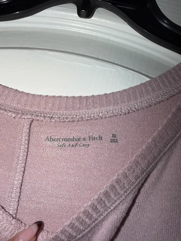 Abercrombie & Fitch Women's Dusty Rose Drawstring Pullover Sweatshirt - Image 2