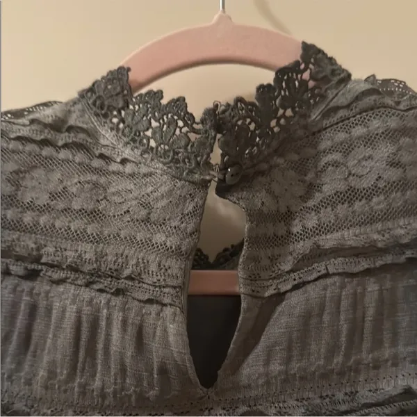 POL Elegant Dark Gray Fully Lined Lace &‎ Crochet Dress size smal - Image 6