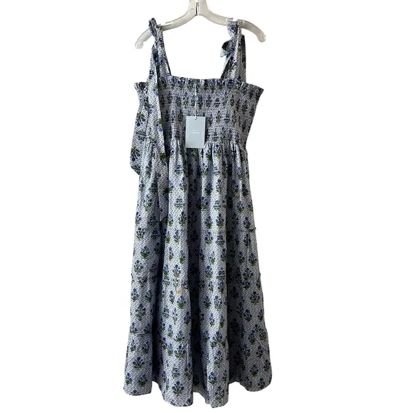 Hill House Home The Ribbon Ellie Nap Midi Dress Block Print Blue XXL New CL2 - Image 3