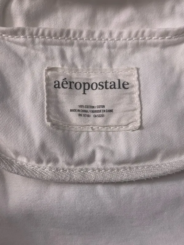Aeropostale White Canvas Tote Bag with Strap Accents - Image 12
