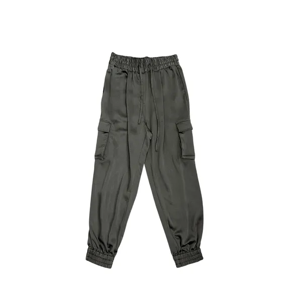 Joe's Jeans Satin Green Cargo Pants Relaxed Utility Drawstring Joggers Medium - Image 3