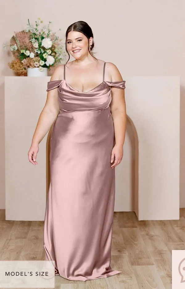 Revelry Rose Quartz Sienna Satin Dress - Image 3