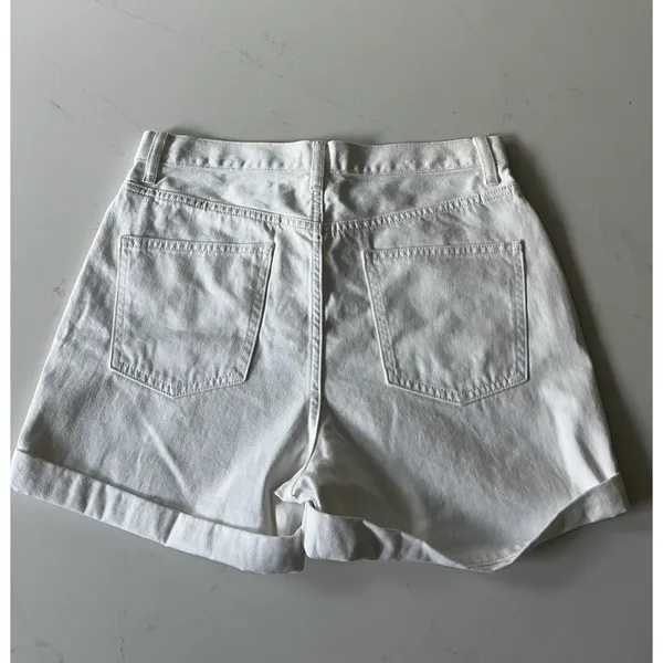 Uniqlo Jeans Women’s 28 White High Rise Denim Shorts - Image 3