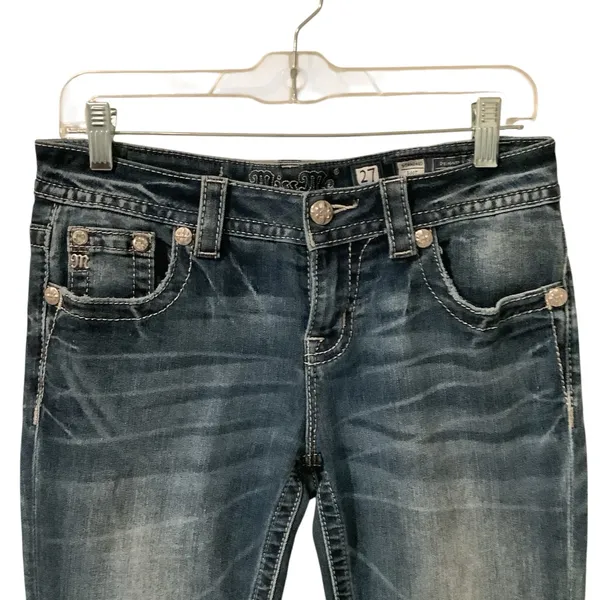 Miss Me Dark Blue Embellished Jeans WORN ONCE Size 27”x31” - Image 6