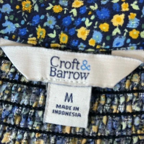 Croft & Barrow women Blue and Yellow Floral Top long sleeeve. - Image 11