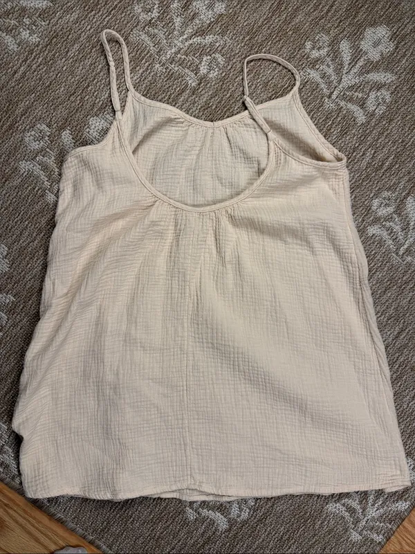 Sand & Shore Light Cream Women's Spaghetti Strap Tank Top - Image 2