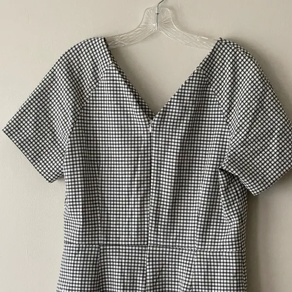 Banana Republic Black And White Gingham Plaid Dress Size 12 - Image 6