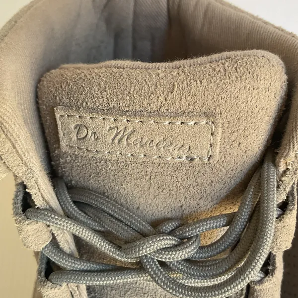Dr. Martens Kamar Suede High Top Sneakers Women’s 8 Gray Taupe Perforated Boots - Image 8