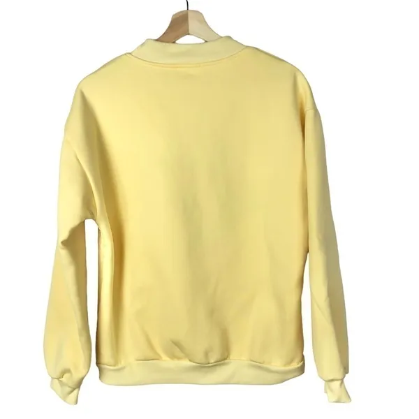 Boutique Don't Kill My Vibe Yellow‎ Pullover Sweatshirt M - Image 3