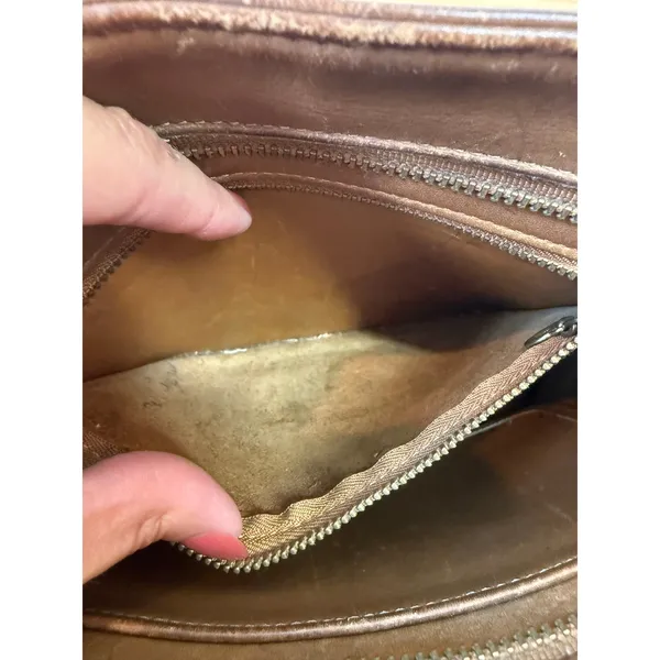 Vintage 90's Coach 9093 Tribeca Shopper Zip Top Tote Bag Y2K British Tan Leather - Image 12
