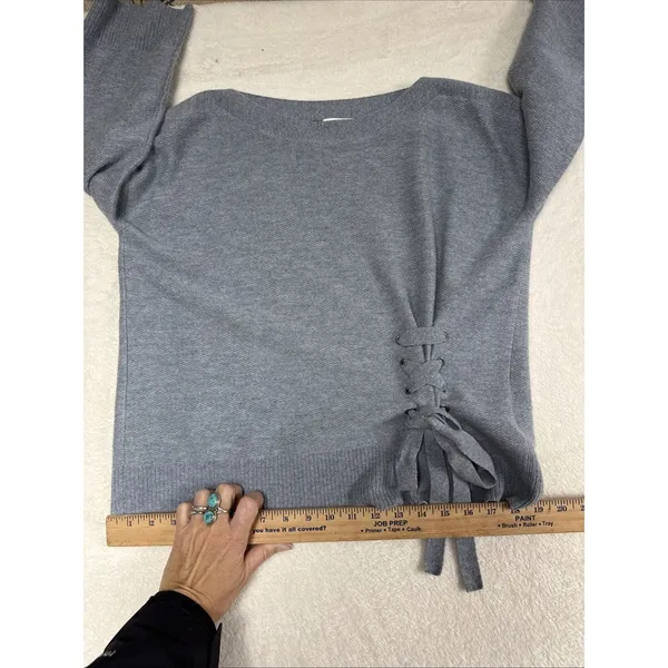Club Monaco Grey Gray Cashmere Sweater Size S Luxurious Luxury Tie‎ Detail - Image 8