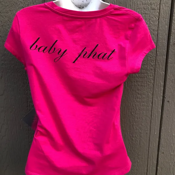 Y2K baby phat hot pink top bedazzled cat women’s size small - Image 3