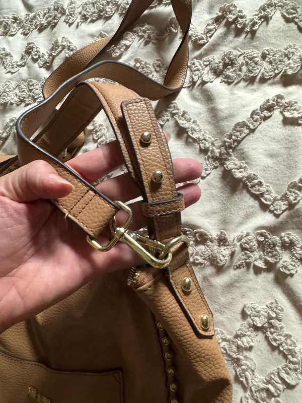 Steve Madden Bag Leather Tan Steven Shoulder Tote Brown Large - Image 7