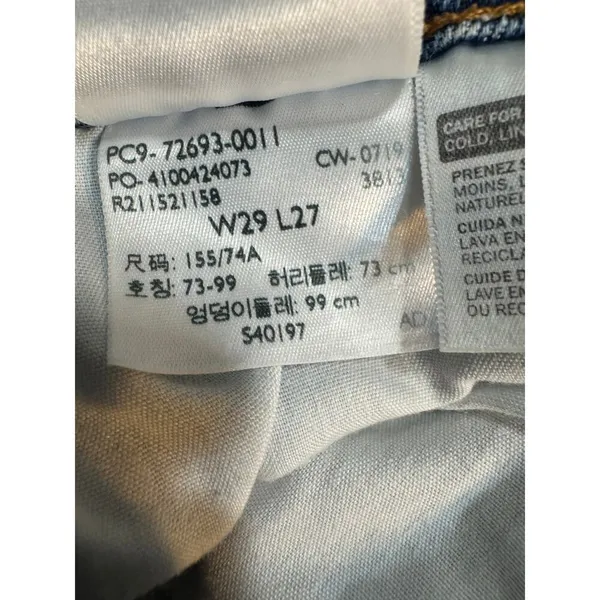 LEVI'S Ribcage Straight Jeans in Medium Blue Wash Size 29 W/27 L - Image 7