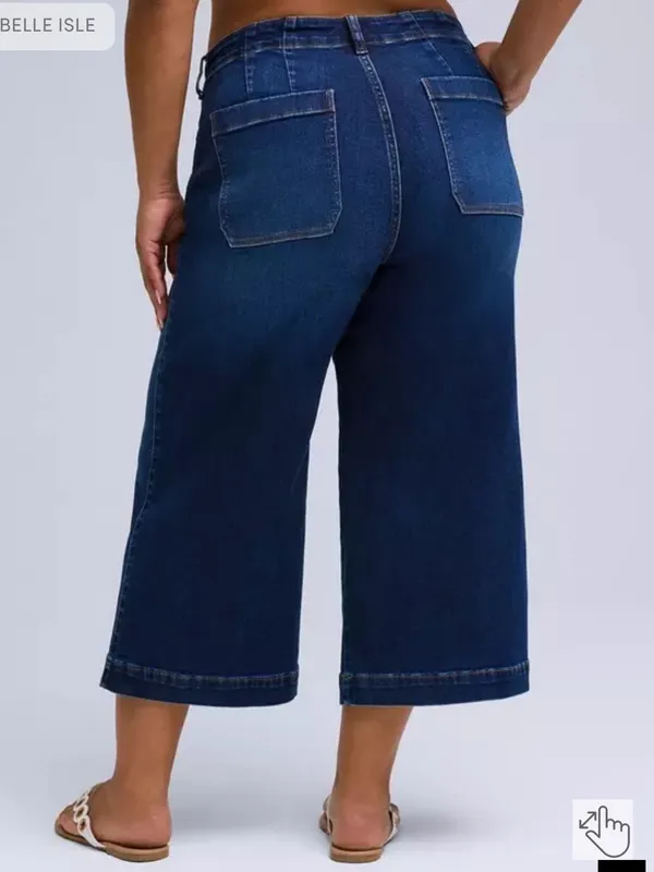 Torrid Belle Isle Crop Wide Leg Dark Wash Jeans Women’s 16 - Image 2