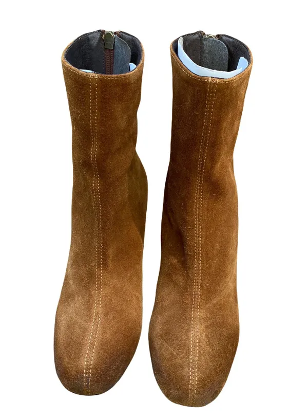 Camel Suede Ankle Boots - Image 3