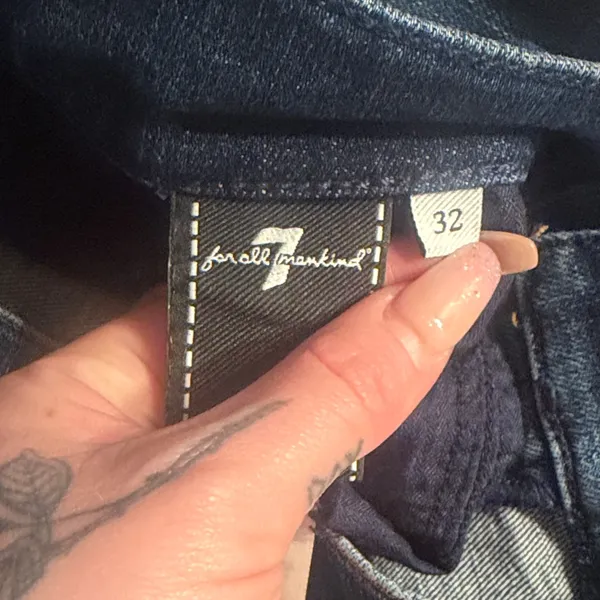 7 For All Mankind Dark Blue Bootcut Jeans - Image 5