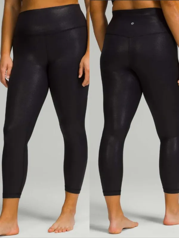 {2} Lululemon Align High Rise Pant Legging Tights Black Shine - Image 2