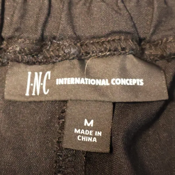 Linen Blend Cargo Jogger Pants Womens Size M Black Utility Gorp Lightweight - Image 2