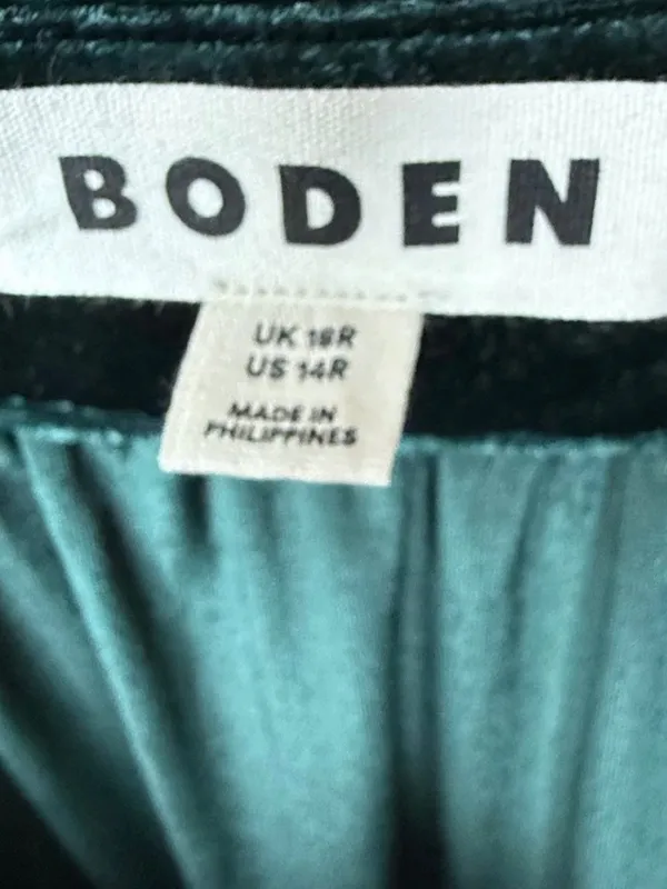 Boden Green Viv Velvet Tiered Maxi Skirt‎ Sz 14 - Image 7