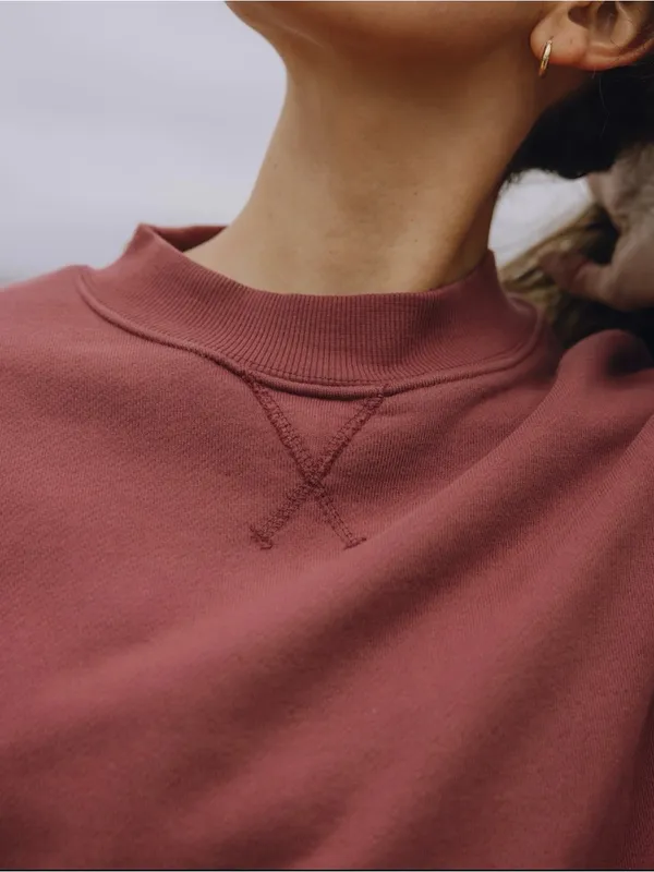 Daily Drills ‼️SOLD OUT‼️ Oversized Reversible Vintage Crew in Wine - Image 4