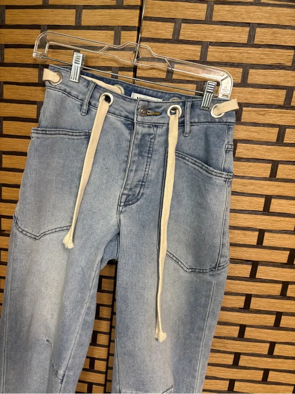 Vigoss Tie Waist Barrel Leg Jeans Size 24 - Image 3