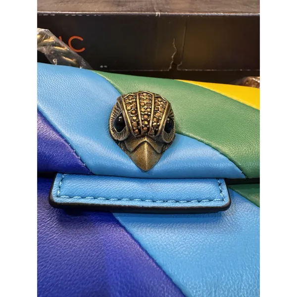 Kurt Geiger London Mini Kensington Bag Stripped Rainbow Eagle Chain Leather - Image 10