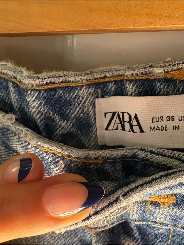 Zara highwaisted blue jeans barrel leg casual bohochic retro poetcore indie 4 - Image 3