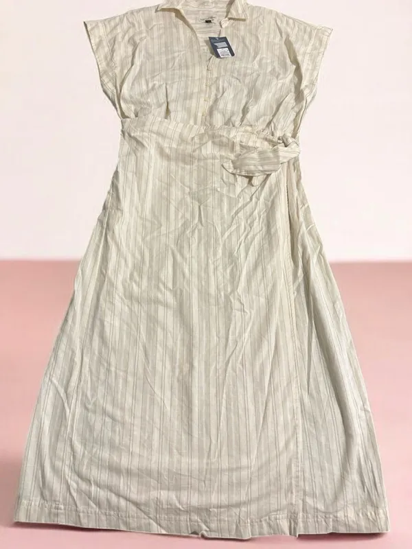 Universal Thread Cream Tie-Waist Midi Wrap Dress - Image 3