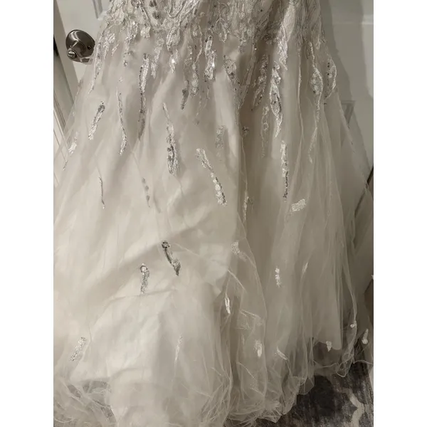 Precious Divas White Silver Sequin Crystal‎ Halter Mermaid Pageant Prom Dress 6 - Image 6