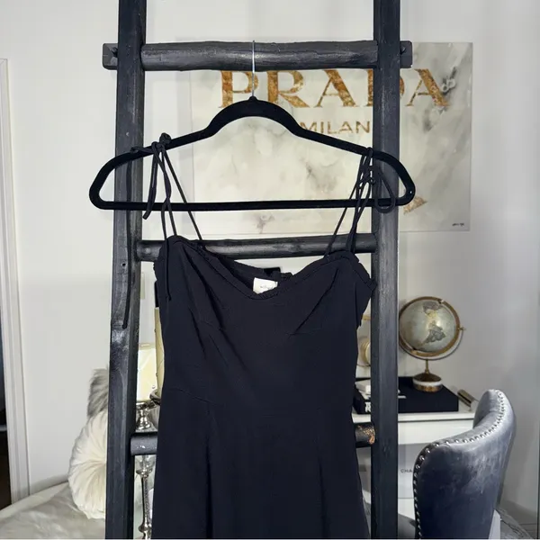 Aritzia Wilfred Fable Dress Black Mini Bustier Sweetheart Tie Strap Women's 0 - Image 8