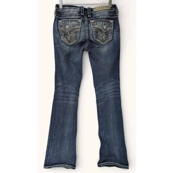 Rock Revival Womens 28 Sundee Bootcut Jeans Embroidered Flap Pockets‎ Stretch - Image 5