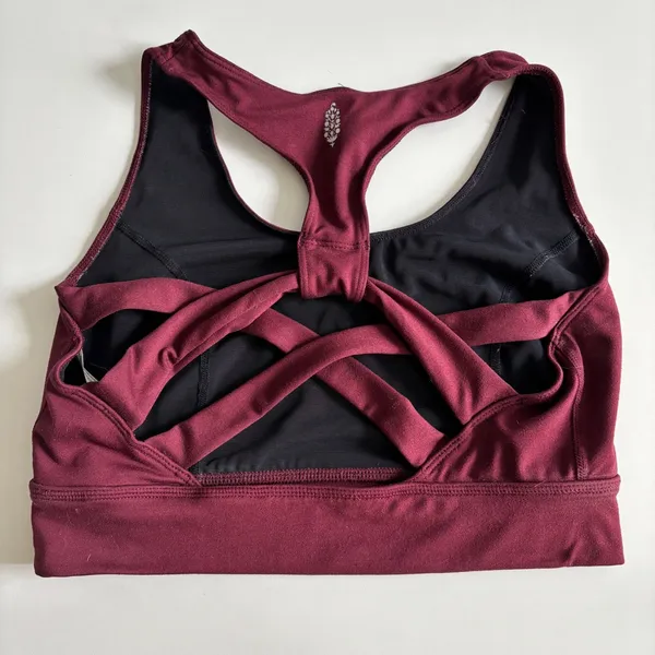 Free People Light Synergy Strappy Back Stretch‎ Yoga Crop Top - Image 2