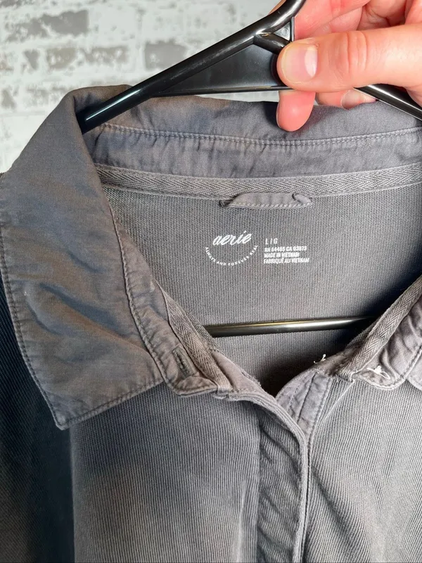 Aerie | women dark gray Henley shirt - Image 3