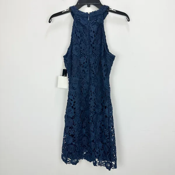 Lulus Love Poem Navy Blue Lace Mini Dress Party Cocktail Romantic Medium NWT - Image 6