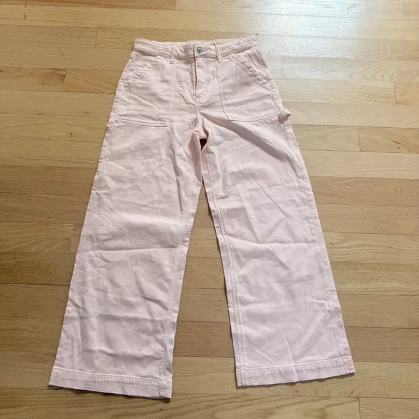 NWT American Eagle Super High-Rise Wide Leg Carpenter Pants Pink 10 Short 30w - Image 2