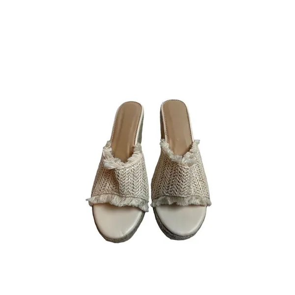 Espadrille Platform sandals off white braid detail ivory sandal sz8 (no tag) - Image 8