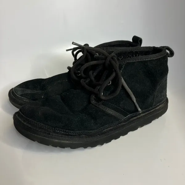 UGG black‎ suede Neumel chukka boots women's size 6 trendy cozy winter casual - Image 7