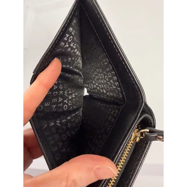 Kate Spade Quiet‎ Luxury Black Saffiano Leather Compact Wallet - Image 4