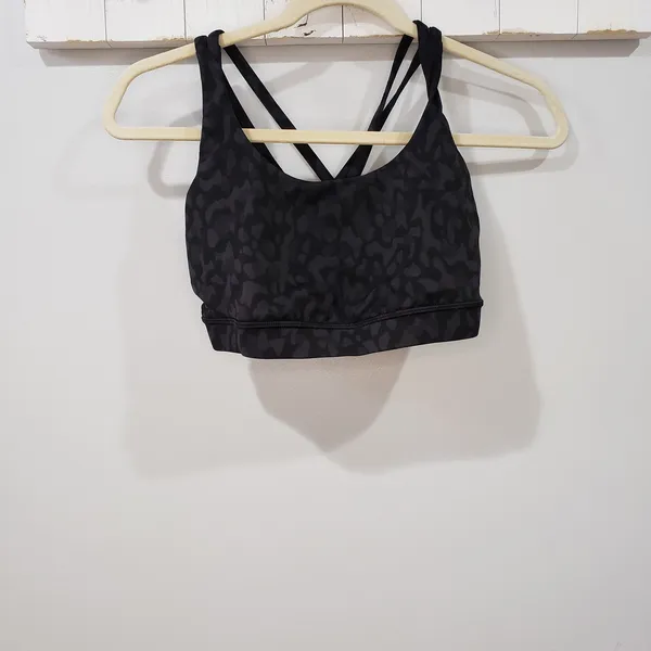 Lululemon Energy Bra Camo Deep Coal Medium Support Sports Bra Womens Size 8 - Image 2