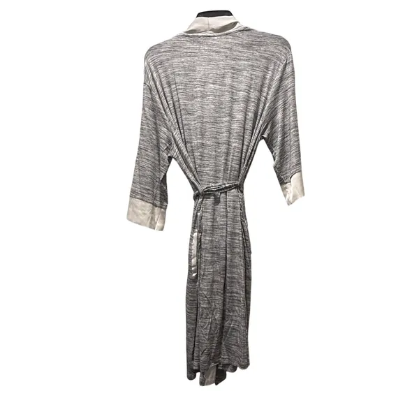 Kindred Bravely Emmaline Maternity Robe gray marled fabric satin trim L/XL NEW - Image 6