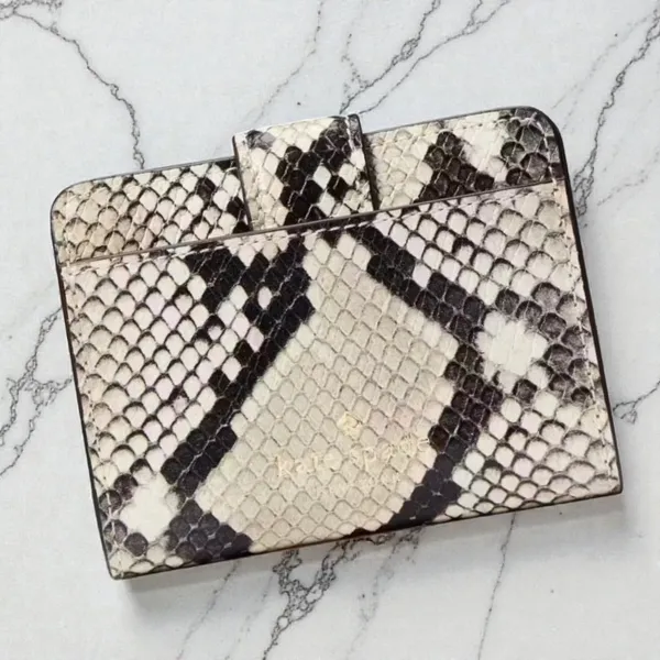 Kate Spade Phoebe Snake Embossed Leather Small Card Holder KF542 - Image 2