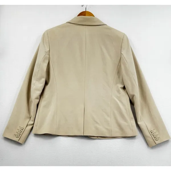 New York & Company Stretch Beige Career Blazer Jacket Office Capsule Women 14 - Image 2