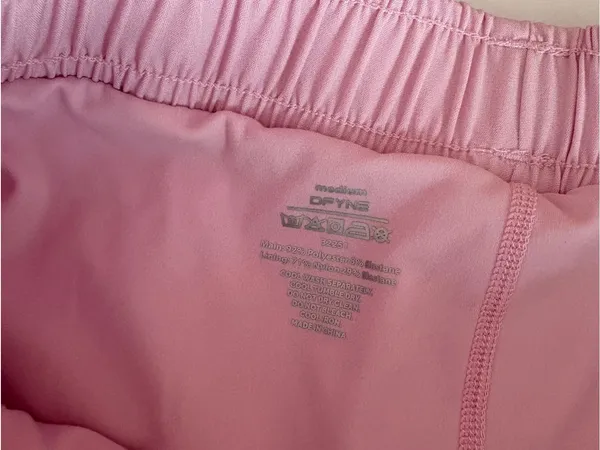 Women's Light Pink Athletic Running Shorts with Elastic Waist - Image 2
