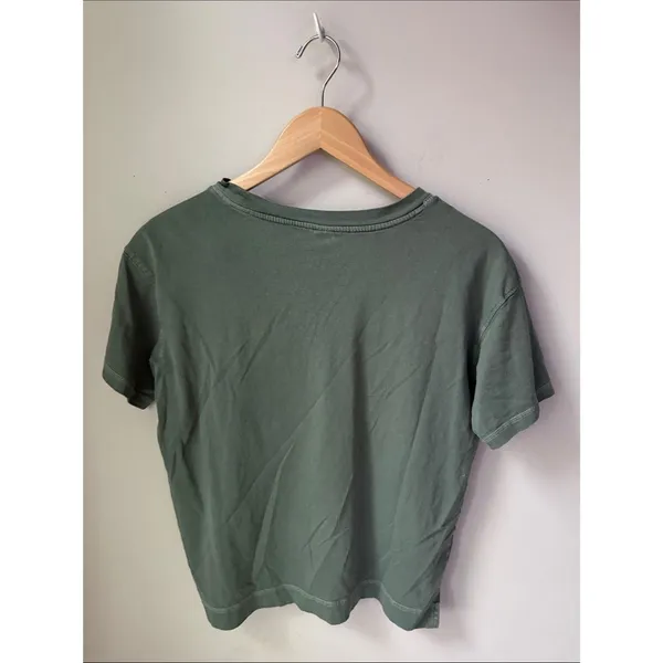 Old Navy Washed Sage Green Oversized Boxy Tee Shirt 100% Cotton Crew Neck XS - Image 2