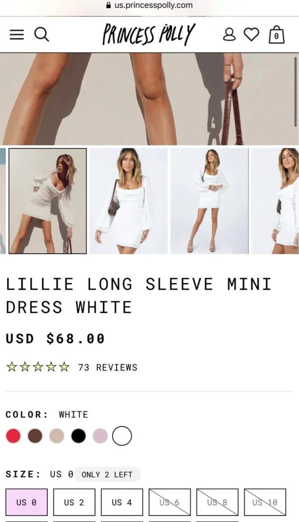 Princess Polly Lillie white corset dress with balloon sleeves - Image 2