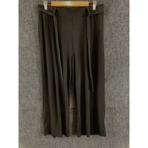 NWT Philosophy Republic Clothing Black Wide Leg Pants Womens Large Tie Waist - Image 2